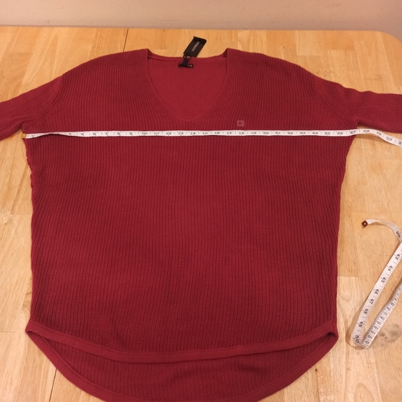 Express Sweater new Womens sz S Red Pullover Oversized Scoop Neck Short Sleeves - Picture 13 of 16